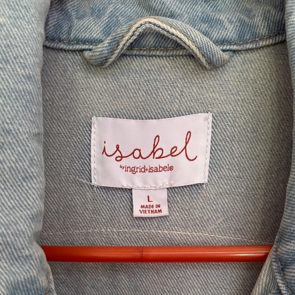 Isabel Maternity by Ingrid & Isabel Light Blue Jean Jacket - Picture 3 of 3